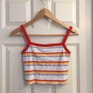 pacsun striped ribbed crop tank top